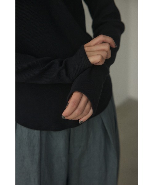 「BLACK BY MOUSSY」 長袖カットソー FREE ネイビー レディース_画像5