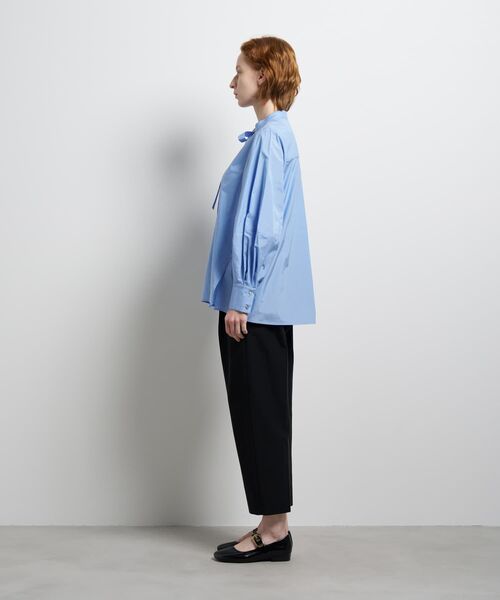 LANVIN en Bleu ブラウス シャツ シルキータイプライターボウタイ 