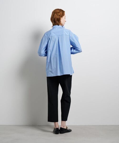LANVIN en Bleu ブラウス シャツ シルキータイプライターボウタイ