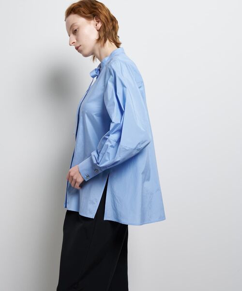 LANVIN en Bleu ブラウス シャツ シルキータイプライターボウタイ