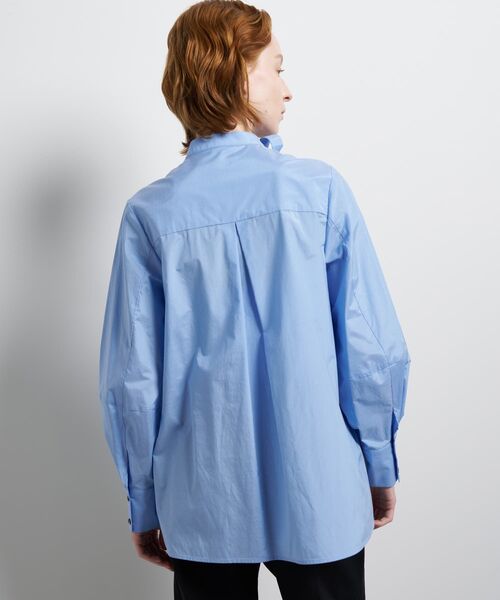 LANVIN en Bleu ブラウス シャツ シルキータイプライターボウタイ