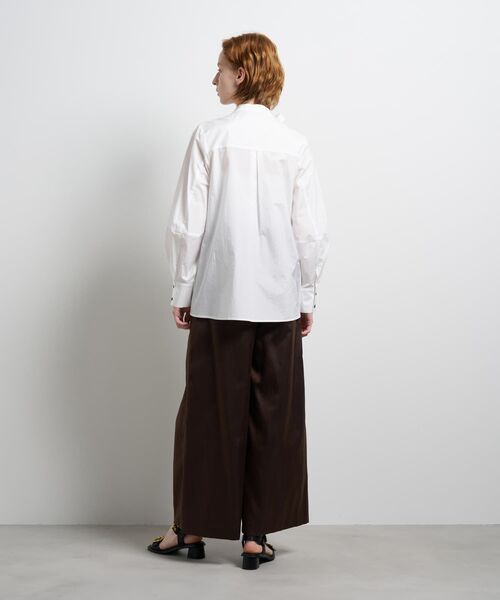 LANVIN en Bleu ブラウス シャツ シルキータイプライターボウタイ