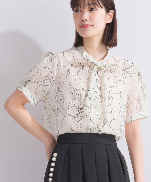 「PICCIN」 半袖ブラウス M サックスブルー レディース_画像6