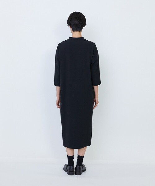 LOISIR ワンピース エコダブルクロススタンドカラーワンピース