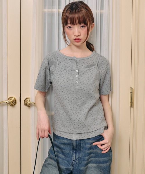 Unblend カーディガン 半袖 「Unblend」2セット ワッフル アソート
