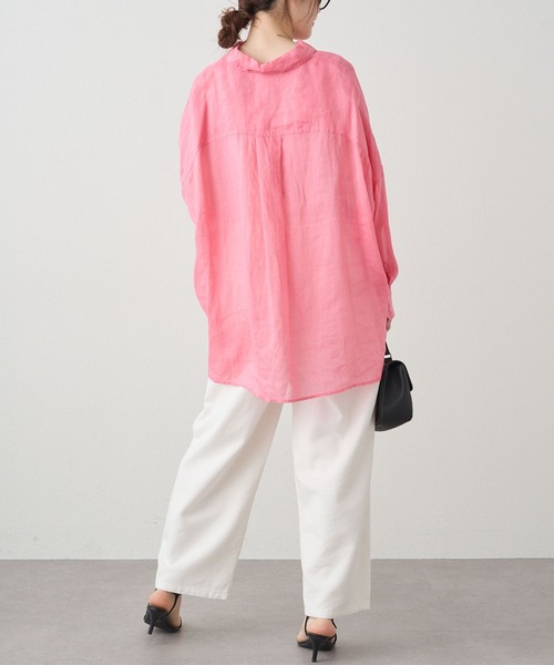 pual ce cin ブラウス シャツ ラミーオーバーシャツブラウス