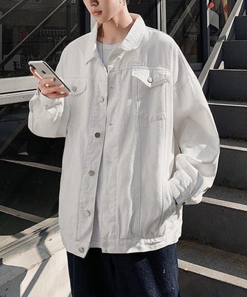 IN THE MARKET ⿻ コットン ワイド デニムジャケット Gジャン 白 KELVIN デニムジャケット gジャン Basic Oversized Denim Jacket