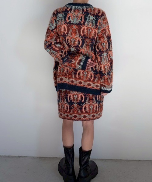 「Unitage」 ニットカーディガン FREE ネイビー レディース_画像3