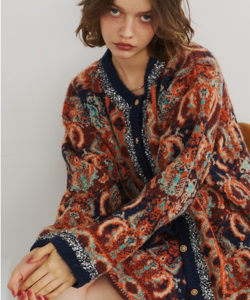 「Unitage」 ニットカーディガン FREE ネイビー レディース_画像7