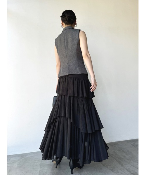 「SNIDEL」 フリルスカート 0 ブラック レディース_画像9