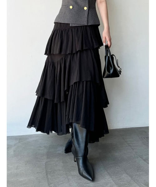 「SNIDEL」 フリルスカート 0 ブラック レディース_画像10