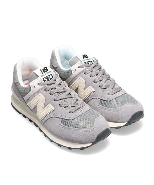 【新品】New Balance 574 スニーカー 24cm　グレー 限定モデル＊完売間近 New Balance 574 グレー 厚底スニーカー (New