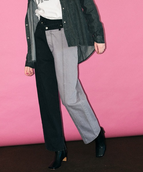 「MAISON SPECIAL」 デニムパンツ 38 ブラック レディース_3