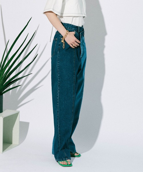 「MAISON SPECIAL」 デニムパンツ 38 ブラック レディース_9