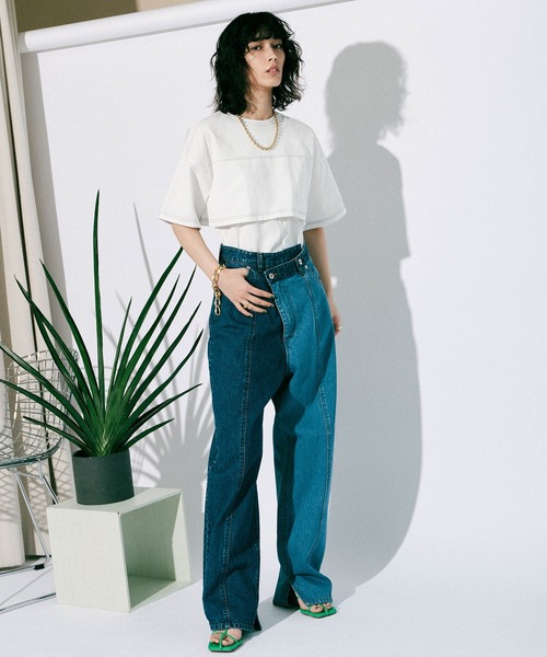 「MAISON SPECIAL」 デニムパンツ 38 ブラック レディース_10