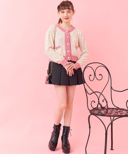 「titty&Co. PETIT」 ニットカーディガン FREE ピンク レディース_画像3