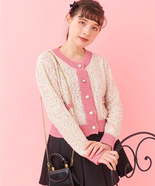 「titty&Co. PETIT」 ニットカーディガン FREE ピンク レディース_画像7