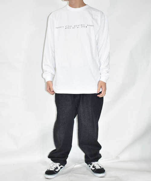 「DOUBLE STEAL」 長袖Tシャツ - ライトブラウン メンズ_画像8