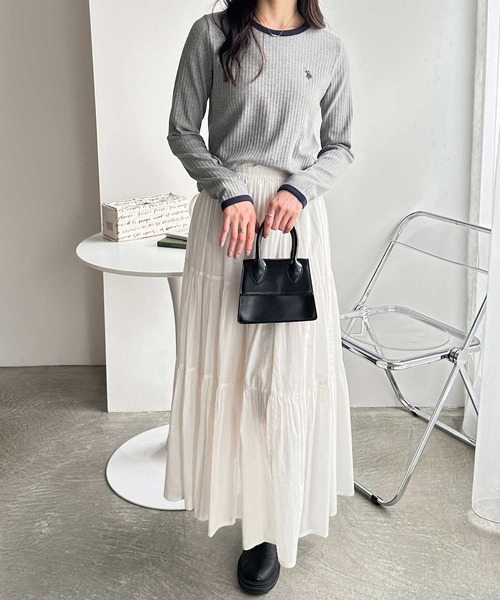 「U.S. POLO ASSN.」 長袖カットソー X-LARGE グレー レディース_画像7