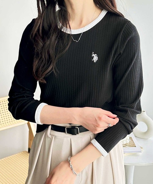 「U.S. POLO ASSN.」 長袖カットソー X-LARGE グレー レディース_画像8