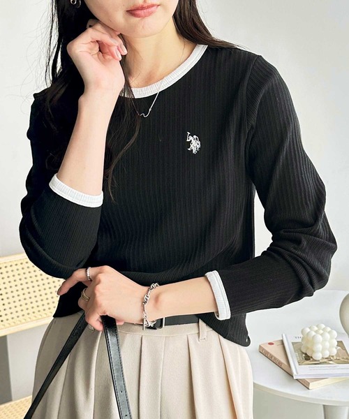 「U.S. POLO ASSN.」 長袖カットソー X-LARGE グレー レディース_画像9