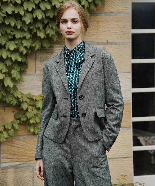 「DRESSTERIOR」 長袖ブラウス 34 グリーン レディース
