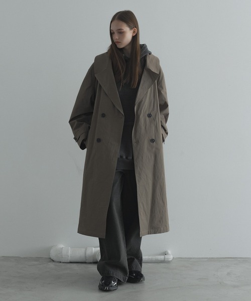 「remer」 トレンチコート LARGE ブラック メンズ_画像6