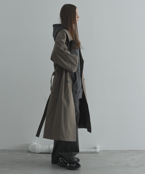 「remer」 トレンチコート LARGE ブラック メンズ_画像7