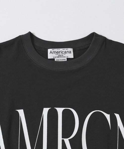 Americana / アメリカーナ | アパルトモン別注 N/S LOGO TEE black | フリー | ブラック | レディース AMERICANA（アメリカーナ） tシャツ 別注 クロップド ワイドシルエット
