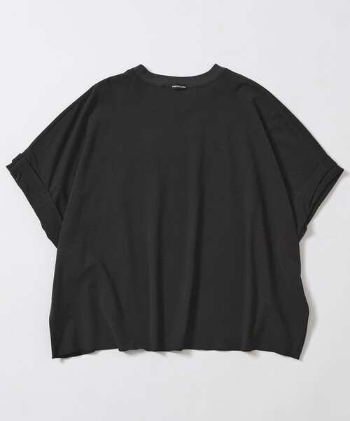 tシャツ Americana/アメリカーナ 別注 クロップド ワイドシルエット ロールアップTシャツ レディースの画像