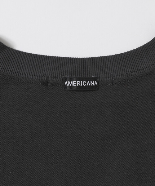 Americana / アメリカーナ | アパルトモン別注 N/S LOGO TEE black | フリー | ブラック | レディース AMERICANA（アメリカーナ） tシャツ 別注 クロップド ワイドシルエット