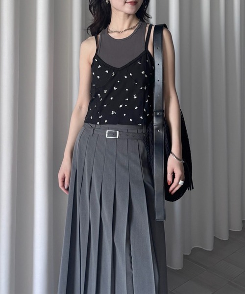 Ameri（アメリ） タンクトップ ノースリーブ MEDI FRUIT DOT LAYERED