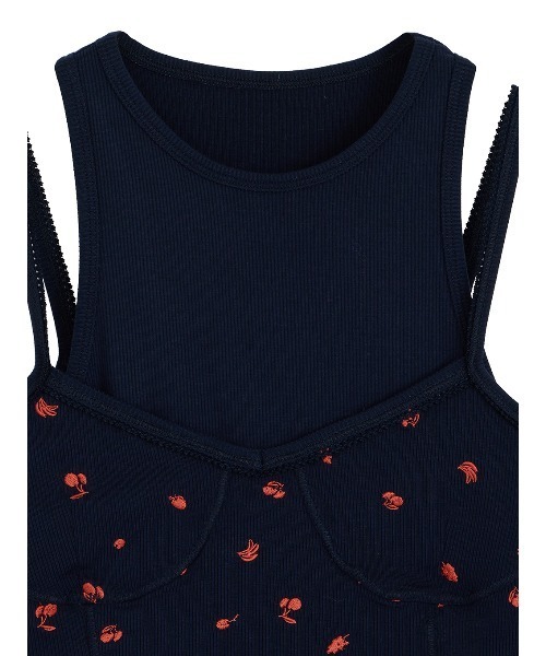 Ameri（アメリ） タンクトップ ノースリーブ MEDI FRUIT DOT LAYERED
