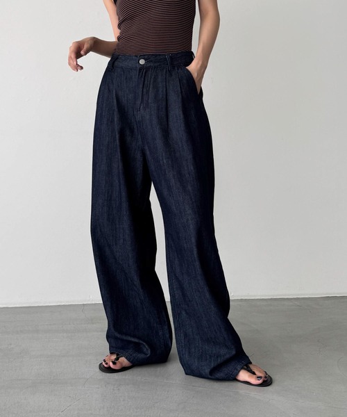 「CANAL JEAN」 「El mar」デニムパンツ SMALL ダークブルー レディース