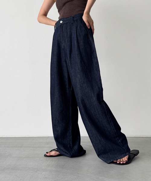 「CANAL JEAN」 「El mar」デニムパンツ SMALL ダークブルー レディース