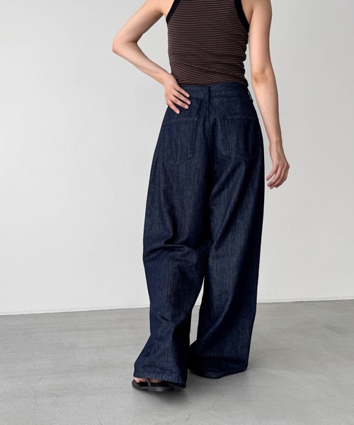 「CANAL JEAN」 「El mar」デニムパンツ SMALL ダークブルー レディース