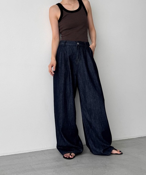 「CANAL JEAN」 「El mar」デニムパンツ SMALL ダークブルー レディース
