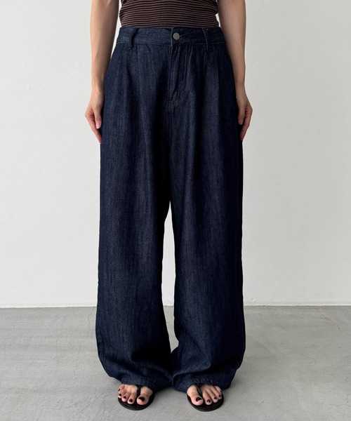 「CANAL JEAN」 「El mar」デニムパンツ SMALL ダークブルー レディース