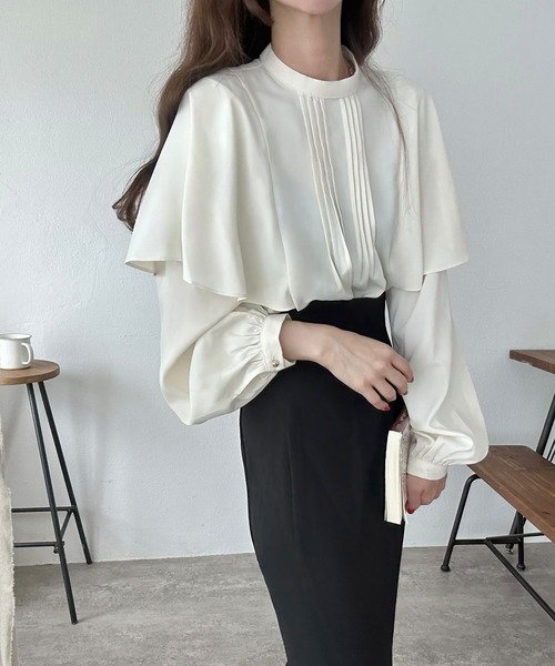 「LAUIR」 長袖ブラウス LARGE モカ レディース_画像3