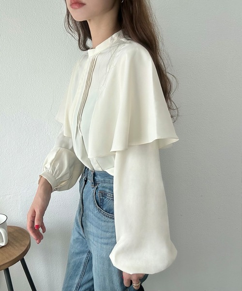 「LAUIR」 長袖ブラウス LARGE モカ レディース_画像4