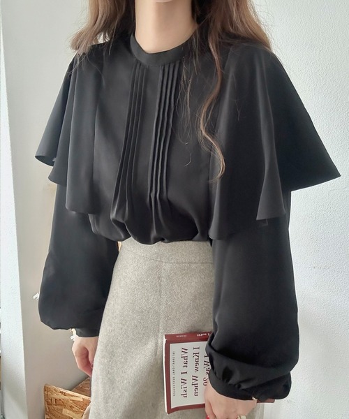 「LAUIR」 長袖ブラウス LARGE モカ レディース_画像5