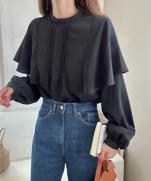 「LAUIR」 長袖ブラウス LARGE モカ レディース_画像7