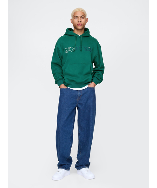 「GAP」 プルオーバーパーカー X-SMALL ネイビー メンズ_画像2