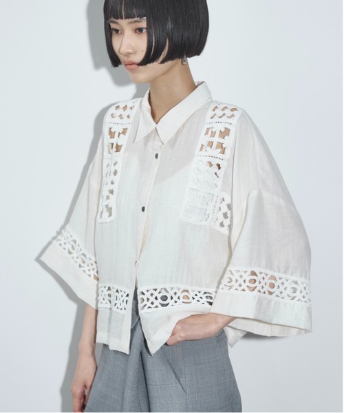 「THE YOn」 7分袖ブラウス FREE オフホワイト レディース_画像7