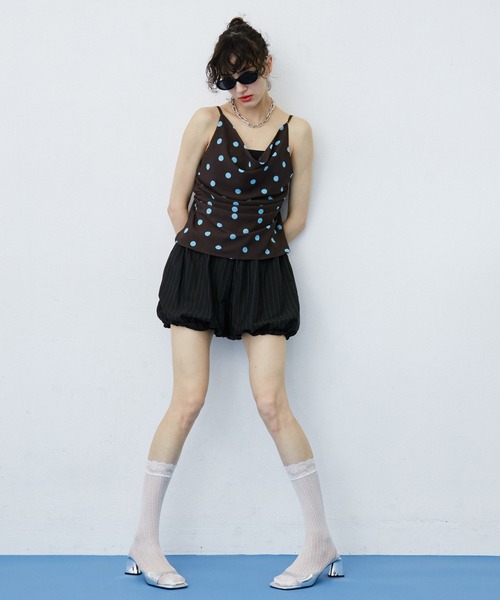 uyu. ワイドパンツ パンツ Stripe Balloon Short Pants/ストライプ柄