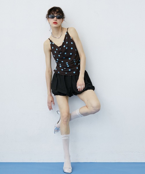 uyu. ワイドパンツ パンツ Stripe Balloon Short Pants/ストライプ柄