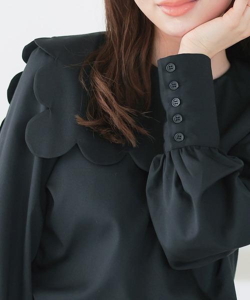 「KOBE LETTUCE」 長袖ブラウス M オフホワイト レディース_画像7