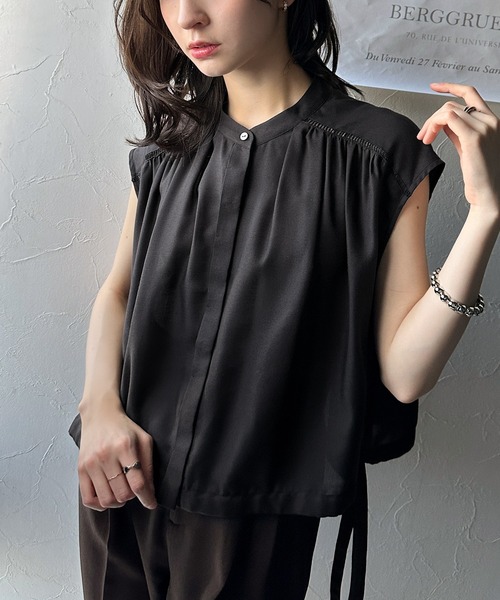 「classicalelf」 半袖ブラウス LARGE ブラック レディース_画像6