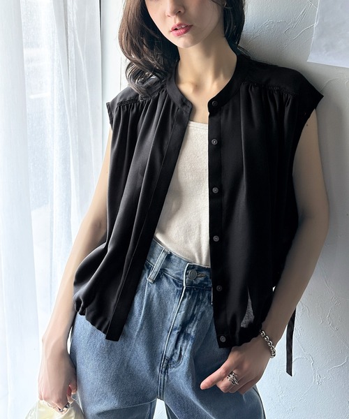 「classicalelf」 半袖ブラウス LARGE ブラック レディース_画像9