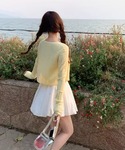 カーディガン アイレットレース ショート丈 シ...の詳細画像1